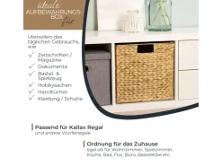 HMF Aufbewahrungskorb Korb Geflochten Wasserhyazinthe Seegras Kallax 32 x 34 x 32 cm 4er Set