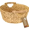 HMF Aufbewahrungskorb Rund Korb Geflochten Wasserhyazinthe Holzgriffen 30 x 12 cm* Aufbewahrung