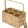 HMF Flaschenträger 6 Flaschen Flaschenkorb Geflochten Wasserhyazinthe 32 x 22 x 18 cm