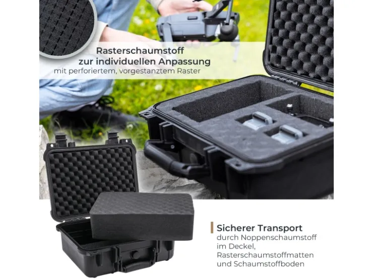 HMF ODK100 Outdoor-Fotokoffer Transportkoffer Rasterschaumstoff 34 x 29 x 15 cm* Aufbewahrung
