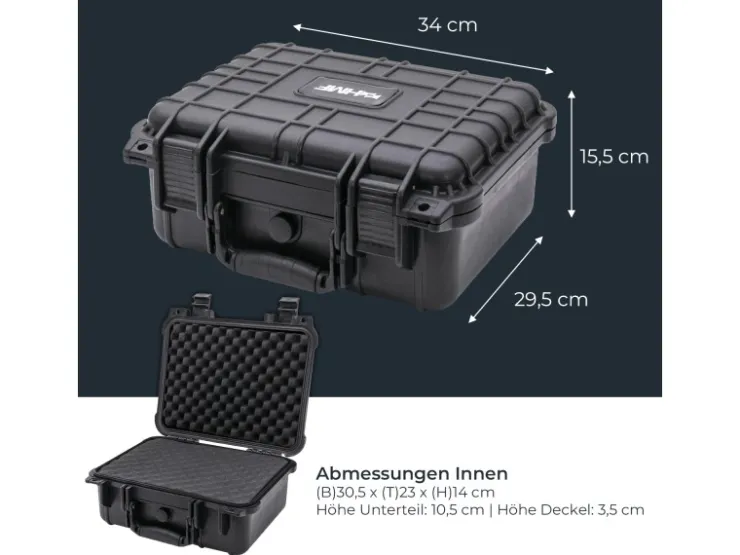 HMF ODK100 Outdoor-Fotokoffer Transportkoffer Rasterschaumstoff 34 x 29 x 15 cm* Aufbewahrung