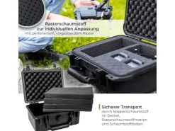 HMF ODK100 Outdoor-Fotokoffer Transportkoffer Rasterschaumstoff 23 x 19 x 11 cm* Aufbewahrung