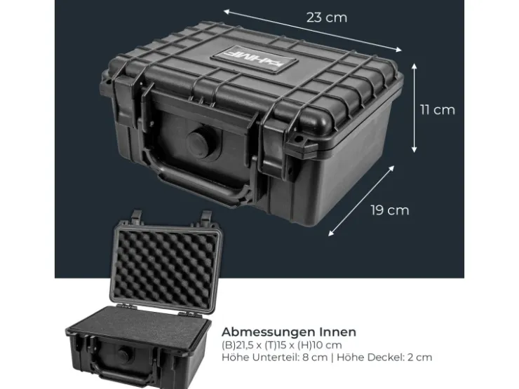 HMF ODK100 Outdoor-Fotokoffer Transportkoffer Rasterschaumstoff 23 x 19 x 11 cm* Aufbewahrung