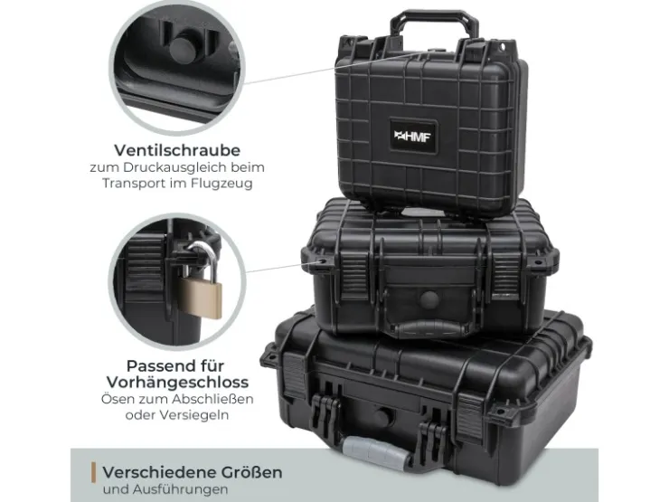 HMF ODK100 Outdoor-Fotokoffer Transportkoffer Rasterschaumstoff 23 x 19 x 11 cm* Aufbewahrung
