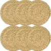 HMF 37230-S6 Tischset Rund Geflochten aus Wasserhyazinthe Platzset Abwaschbar 6er Set 30 cm* Tischdecken