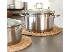 HMF 37230-S6 Tischset Rund Geflochten aus Wasserhyazinthe Platzset Abwaschbar 6er Set 30 cm* Tischdecken