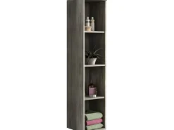 Hängeregal York Rauchsilber 30 cm x 136 cm vier offene Fächer
