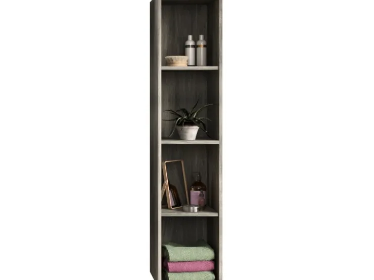 Hängeregal York Rauchsilber 30 cm x 136 cm vier offene Fächer