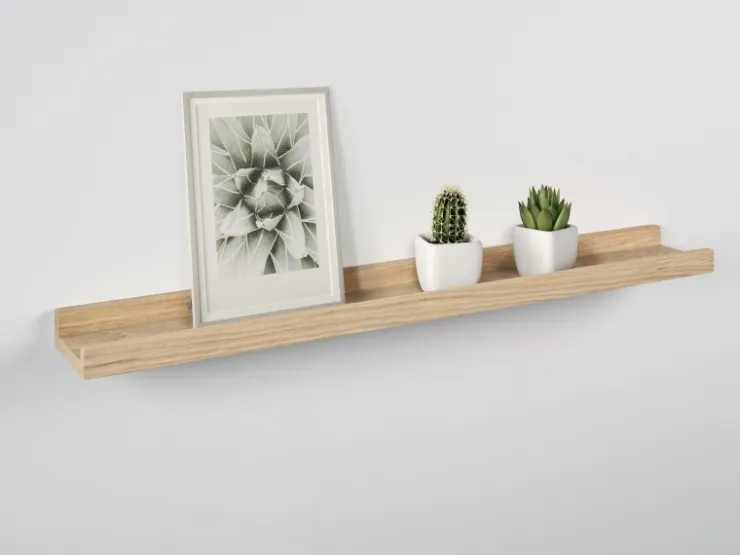 Holz-Bilderleiste Bix 60 cm x 9 cm Eiche* Wandregale|Schweberegale