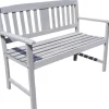 Garden Pleasure Holz-Gartenbank Stirling 2-Sitzer Grau lackiert 86 x 110 x 56,5 cm