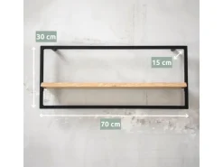 holz4home 4 Teiliges Wandregale in Schwarz Gerahmt von Hellgrau ohne Baumkante* Schweberegale