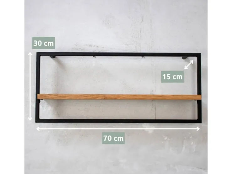holz4home 4 Teiliges Wandregale in Schwarz Gerahmt von Natur ohne Baumkante