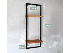 holz4home 4 Teiliges Wandregale in Schwarz Gerahmt von Natur ohne Baumkante