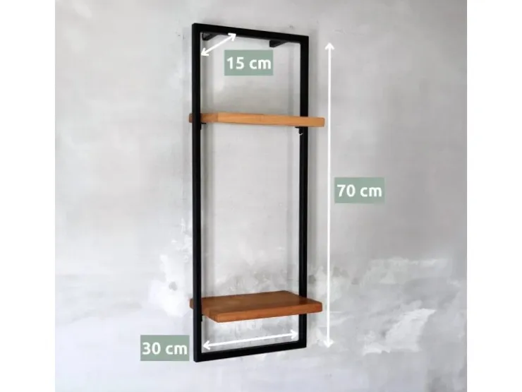 holz4home 4 Teiliges Wandregale in Schwarz Gerahmt von Natur ohne Baumkante