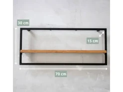 holz4home 4 Teiliges Wandregale in Schwarz Gerahmt von Natur mit Baumkante