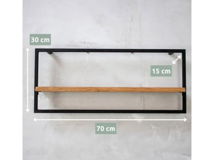 holz4home 4 Teiliges Wandregale in Schwarz Gerahmt von Natur mit Baumkante