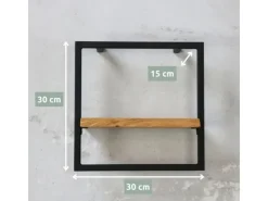 holz4home 4 Teiliges Wandregale in Schwarz Gerahmt von Natur mit Baumkante