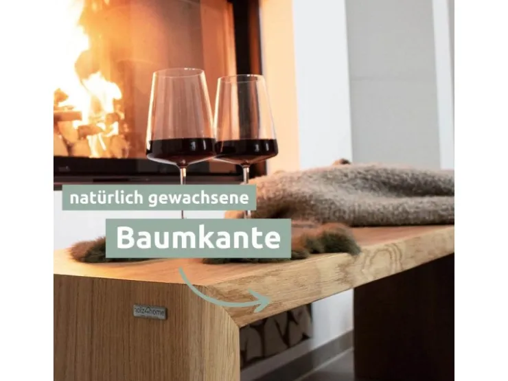 holz4home Massivholz Hocker Bank aus Eiche mit Baumkante XL* Garderoben