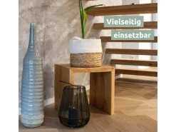 holz4home Massivholz Hocker Bank aus Eiche mit Baumkante XS* Garderoben