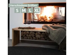 holz4home Massivholz Hocker Bank aus Eiche mit Baumkante XS* Garderoben
