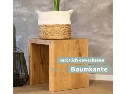 holz4home Massivholz Hocker Bank aus Eiche mit Baumkante XS* Garderoben