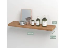 holz4home Schwebendes Wandregal aus Eiche 70cm Ohne Baumkante Natur