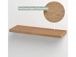 holz4home Schwebendes Wandregal aus Eiche 70cm Ohne Baumkante Natur