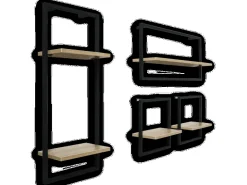 holz4home Wandregal mit Rahmen MDF Sonoma 4 Teiliges Set* Schweberegale