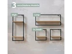 holz4home Wandregal mit Rahmen MDF Sonoma 4 Teiliges Set* Schweberegale