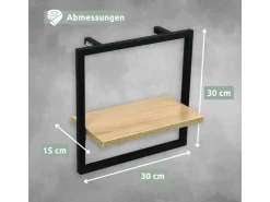 holz4home Wandregal mit Rahmen MDF Sonoma 4 Teiliges Set* Schweberegale
