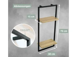 holz4home Wandregal mit Rahmen MDF Sonoma 4 Teiliges Set* Schweberegale