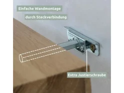 holz4home Wandregal Set 70cm und 40cm Eiche Massiv 2 Teilig Natur ohne Baumkante* Schweberegale