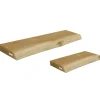 holz4home Wandregal Set 70cm und 40cm Eiche Massiv 2 Teilig Natur mit Baumkante* Schweberegale