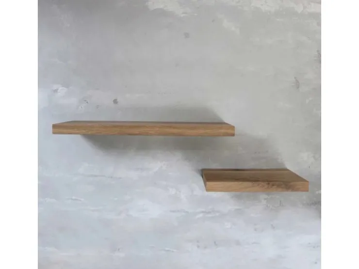 holz4home Wandregal Set 70cm und 40cm Eiche Massiv 2 Teilig Natur mit Baumkante* Schweberegale