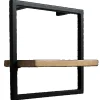 holz4home Wandregal Small Schwarz Gerahmt Industrial Style ohne Baumkante Hellgrau