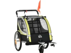 HOMCOM 2 in 1 Kinderfahrradanhänger mit Mesh-Tür