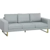 HOMCOM 3 Sitzer Sofa für Schlafzimmer 200 x 82 x 78 cm Hellgrau* Kissen