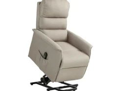 HOMCOM Aufstehsessel Polyester Stahl Beige 66L x 90B x 96H cm