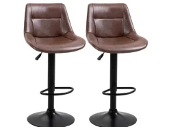HOMCOM Barhocker 2er Set Barstuhl mit Rückenlehne