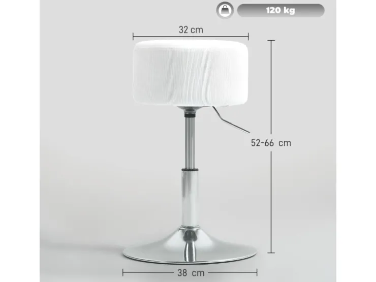HOMCOM Barhocker Gepolstert mit Metallgestell für Küche Wohnzimmer