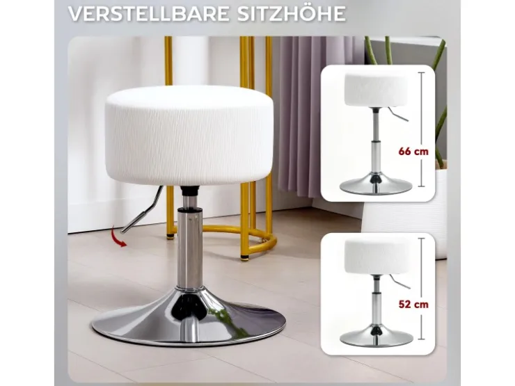 HOMCOM Barhocker Gepolstert mit Metallgestell für Küche Wohnzimmer