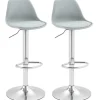 HOMCOM Barhocker mit Stahlgestell Kunstleder Grau 38L x 42B x 82-104H cm* Hocker