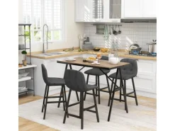 HOMCOM Bartisch mit Barhocker Set 5-Teilige Stahl 120 x 60 x 91 cm* Möbelserien
