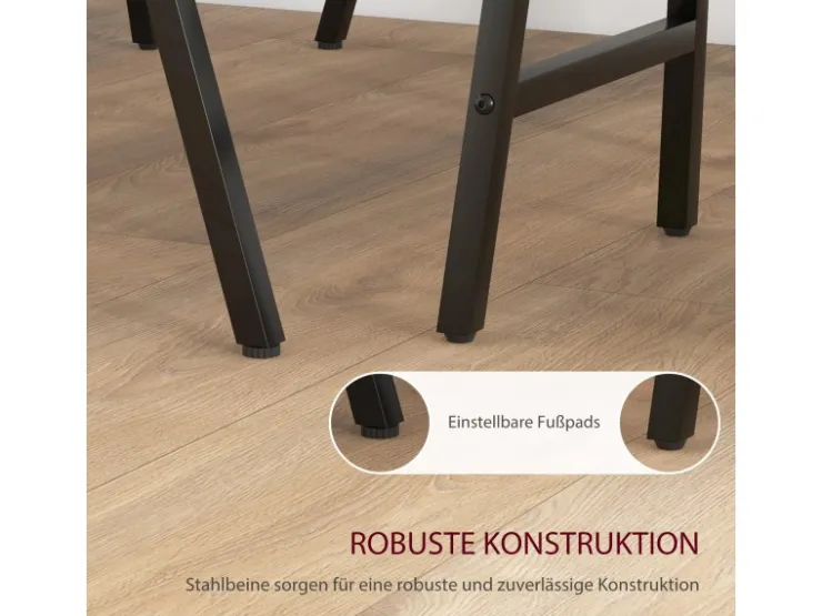 HOMCOM Bartisch mit Barhocker Set 5-Teilige Stahl 120 x 60 x 91 cm* Möbelserien