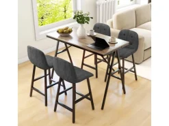 HOMCOM Bartisch mit Barhocker Set 5-Teilige Stahl 120 x 60 x 91 cm* Möbelserien