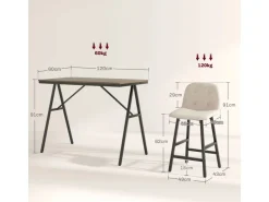 HOMCOM Bartisch mit Barhocker Set 5-Teilige 120 x 60 x 91 cm* Möbelserien