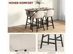 HOMCOM Bartisch mit Barhocker Set 5-Teilige 120 x 60 x 91 cm* Möbelserien