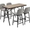 HOMCOM Bartisch mit Barhocker Set 5-Teilig Stahl Hellgrau 120 x 60 x 91 cm* Möbelserien