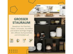 HOMCOM Bartisch Set Spanplatte Schwarz Eiche 116L x 70B x 89,5H cm* Möbelserien