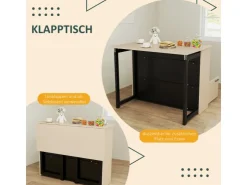 HOMCOM Bartisch Set Spanplatte Schwarz Eiche 116L x 70B x 89,5H cm* Möbelserien
